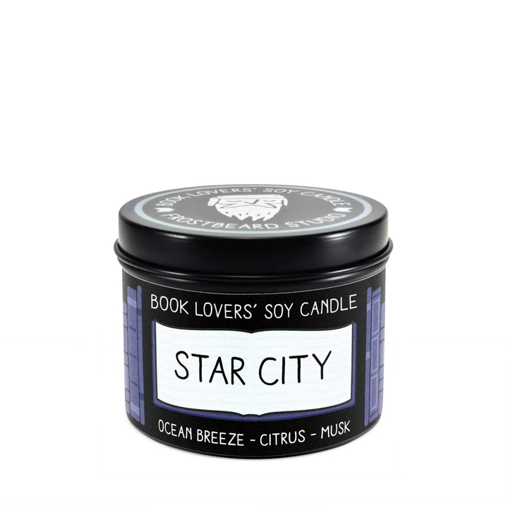 Star City  -  4 oz Tin  -  Book Lovers' Soy Candle  -  Frostbeard Studio