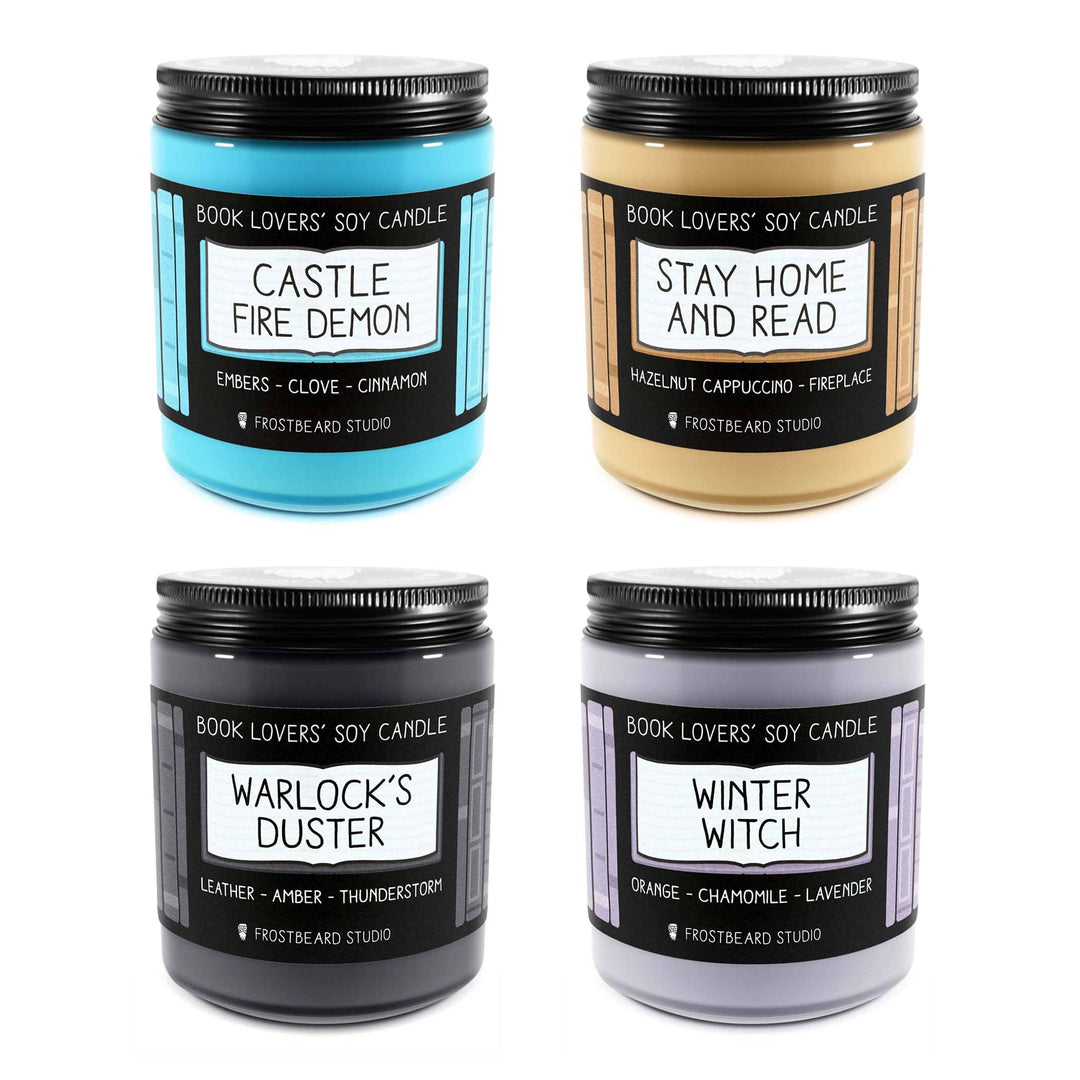 Winter Candle Bundle  -  8 oz Jar  -  Book Lovers' Soy Candle  -  Frostbeard Studio